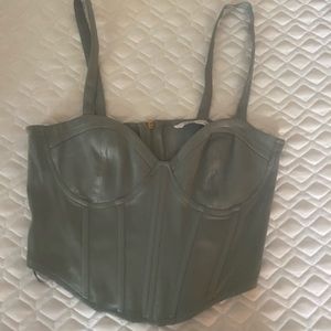 Sea Foam Green Zara Corset Tank Top
